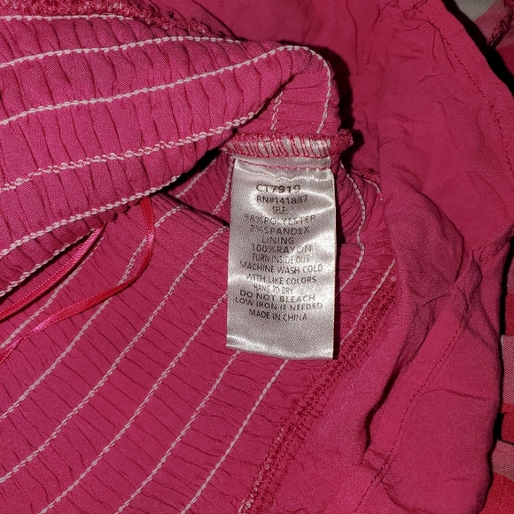 TCEC Smocked Pink and White Gingham Top With Pom Poms - Picture 4 of 10